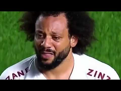 Marcelo sheds tears after breaking someone&#039;s leg on the field.